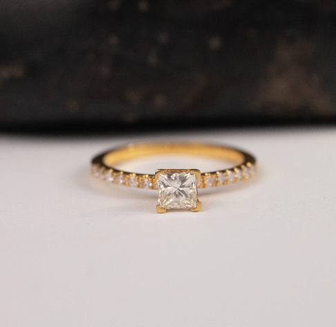 .54 CTW Diamond Engagement Ring 14k Yellow Gold ER681