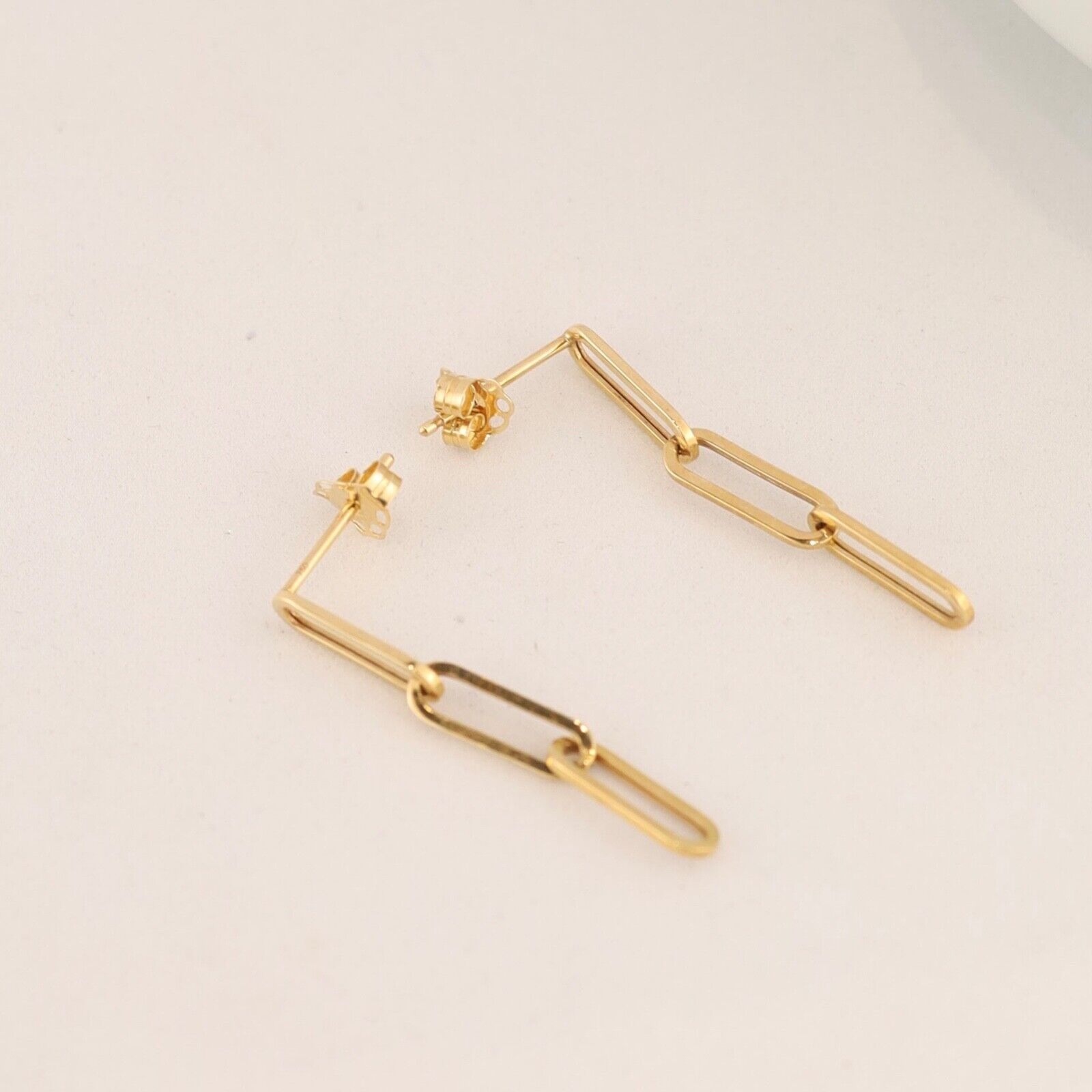 Linked Chain Earrings 18k Yellow Gold E789 sep