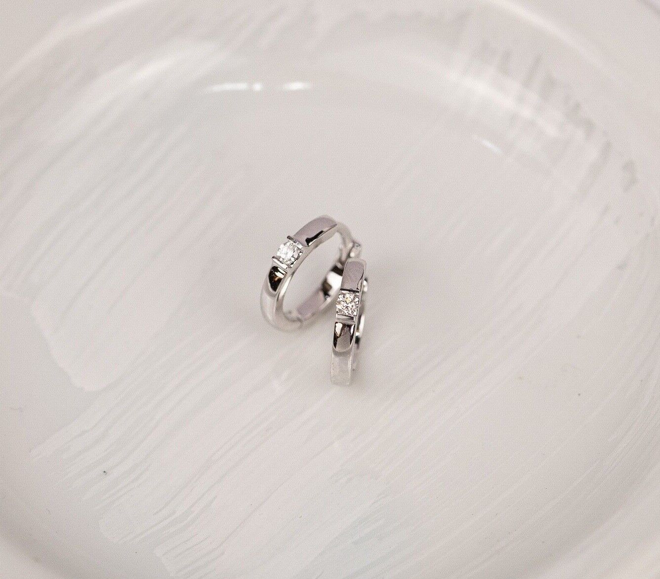 .054 CTW Diamond Clip Earrings 18k White Gold E728W sep