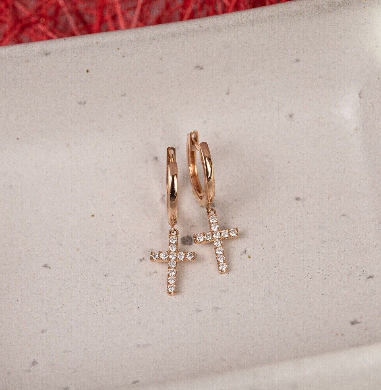 .164 CTW Diamond Dangling Earrings 18k Rose Gold E752R sep