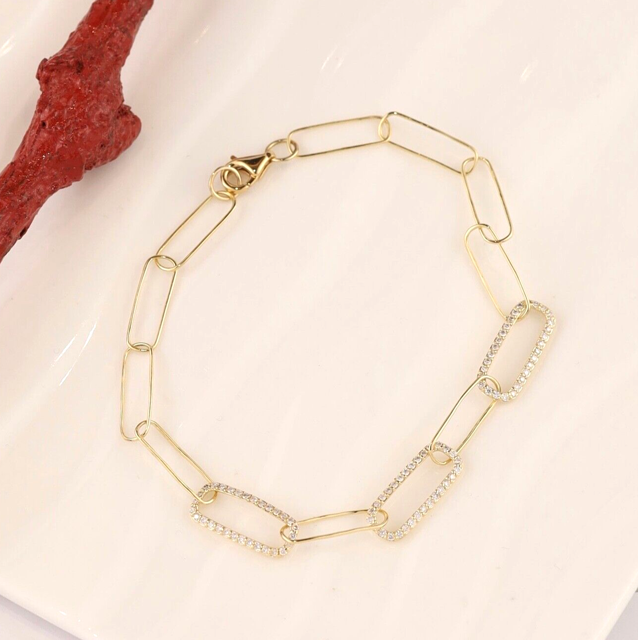 .36 CTW Diamond Linked Chain Bracelet 18K Yellow Gold JS138B-YG sep(PRE-OR