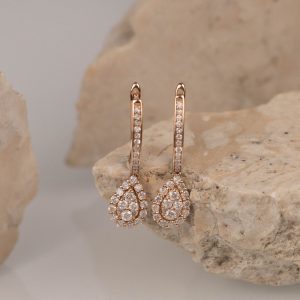 .52 CTW Diamond Dangling Earrings 18k Rose Gold E642R
