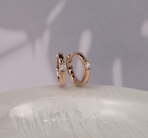 .054 CTW Diamond Clip Earrings 18k Rose Gold E728R