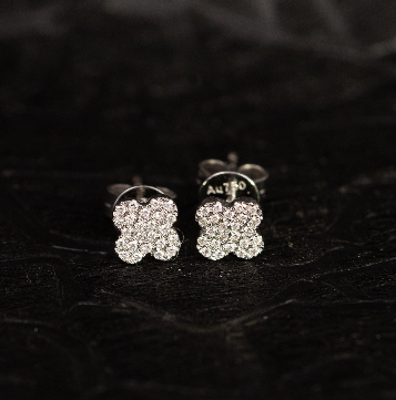 .086 CTW Diamond Earrings 18k White Gold E729W