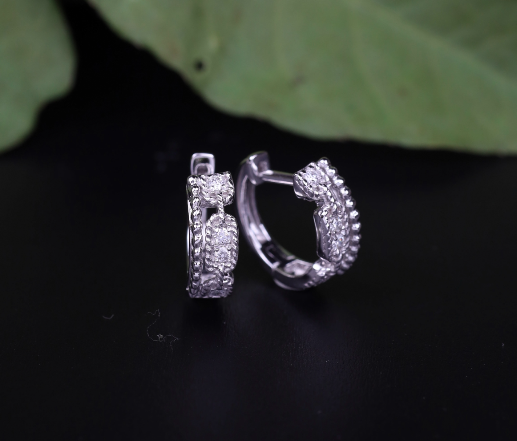 .115 CTW Diamond Clip Earrings 14k White Gold E744W