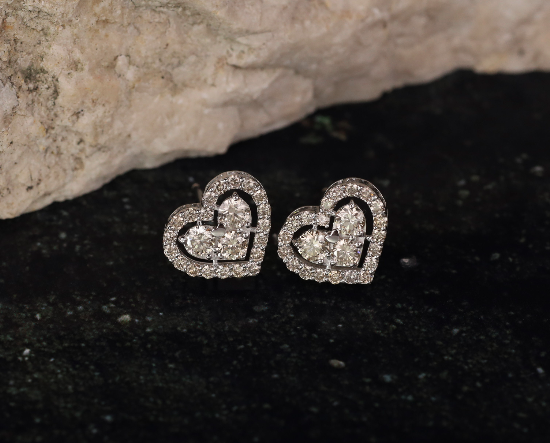 1.00 CTW Diamond Earrings 18k White Gold E761