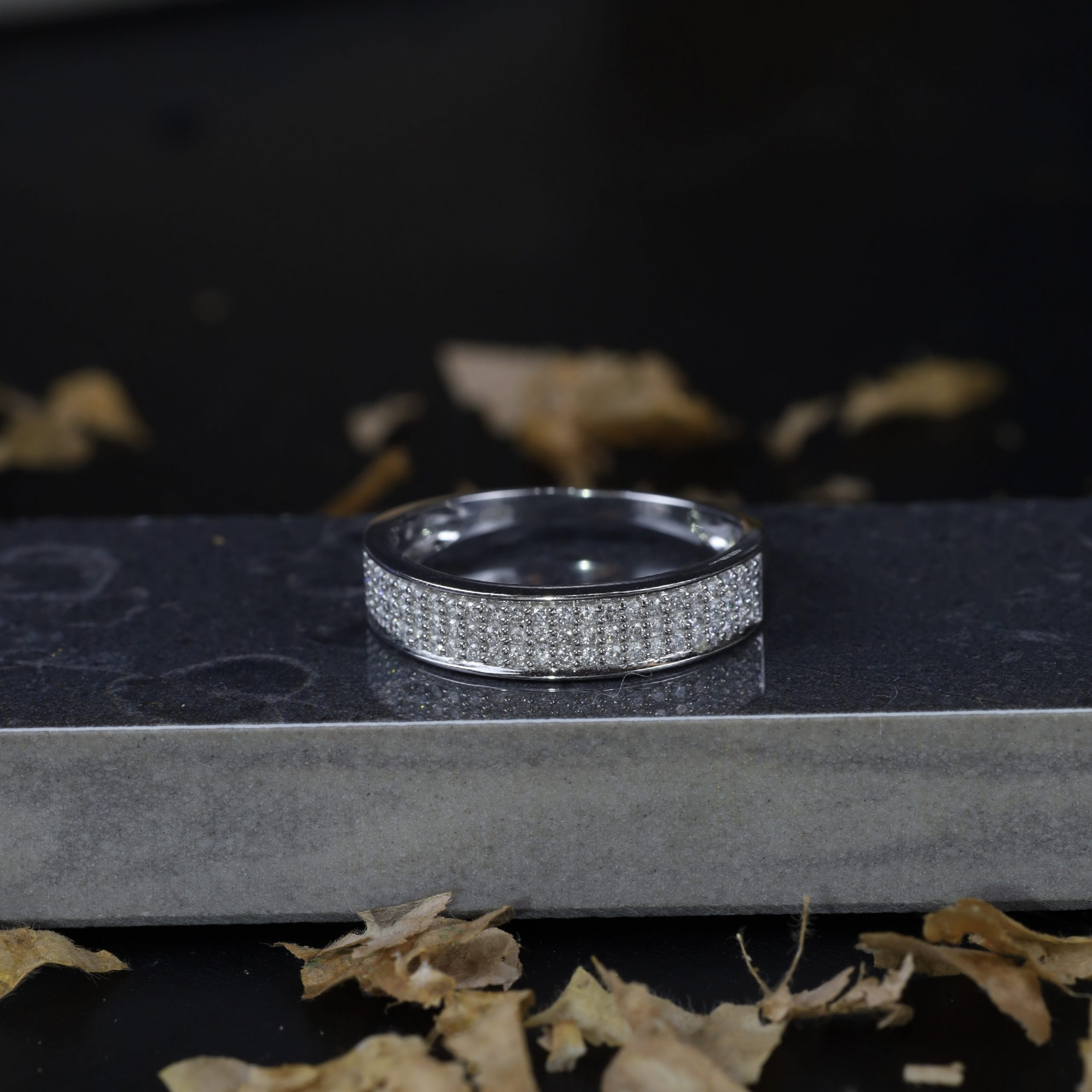 .34 CTW Diamond Half Eternity Ring 18k White Gold HE67