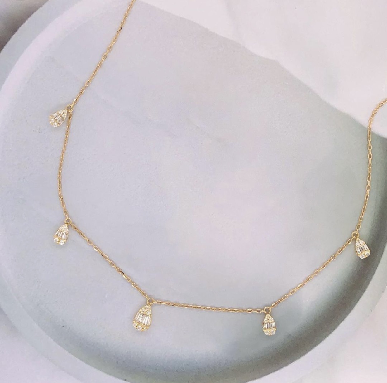 .20 CTW Diamond Station Necklace 18k Yellow Gold N84Y