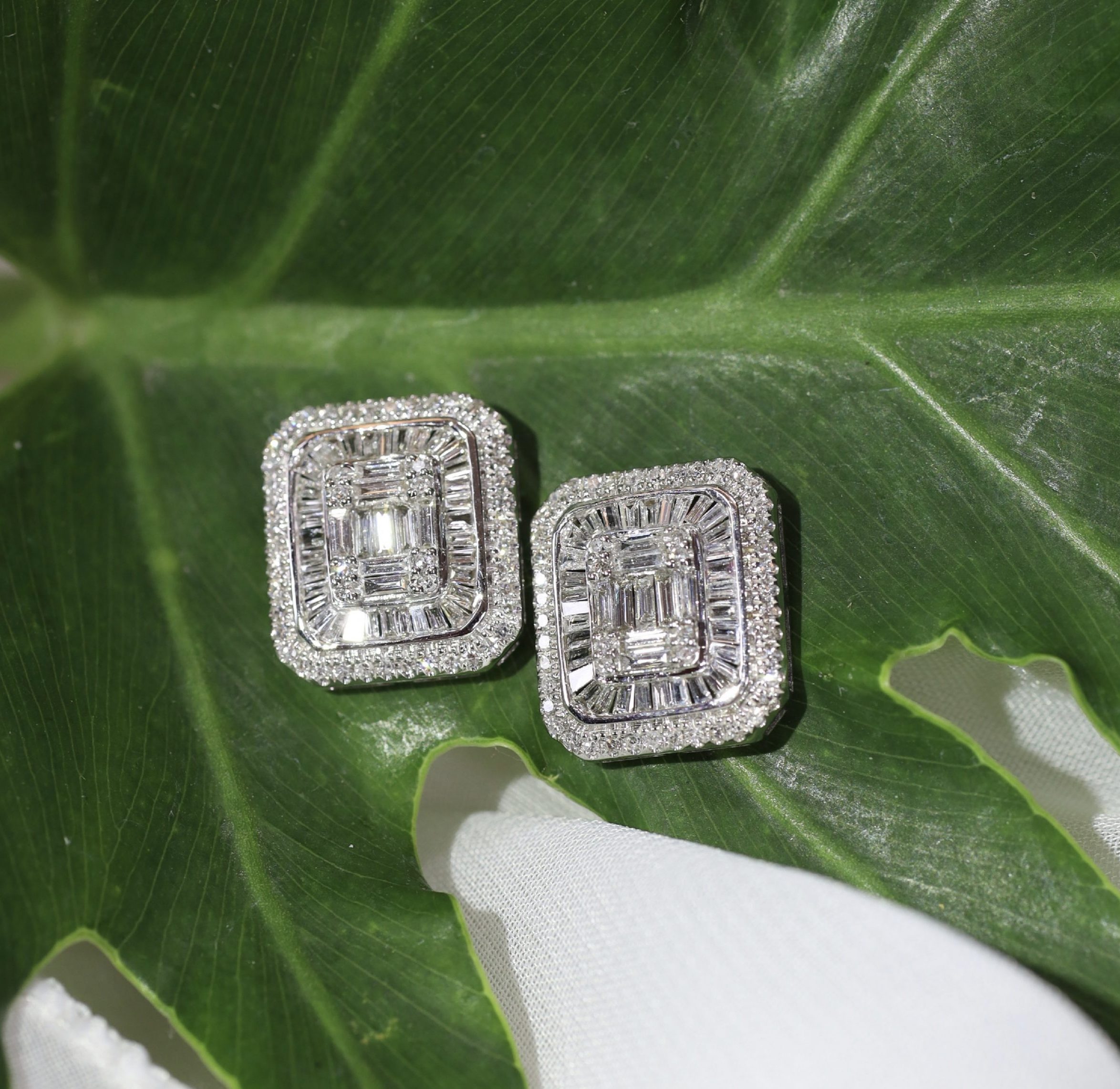 .92 CTW Diamond Earrings 14k White Gold JS101E