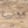 .209 CTW Diamond Earrings&Ring Set 14k White Gold JS109WG