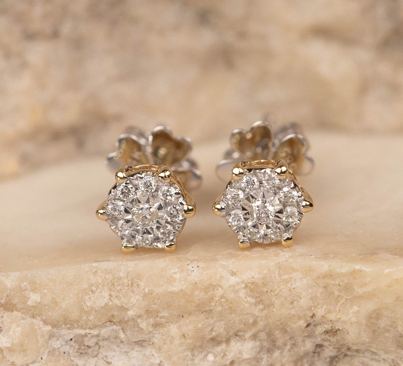 .132 CTW Diamond Earrings 14k Twotone Gold JS109E-YG