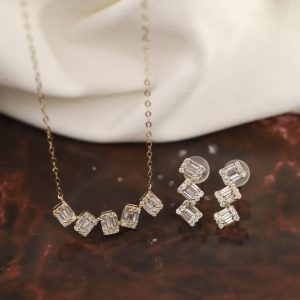 .61 CTW Diamond 2-Way Earrings & Necklace Set 18k Yellow Gold JS132-YG