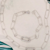 .53 CTW Diamond Linked Chain Bracelet & Necklace 18k White Gold JS137WG