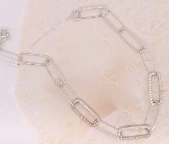 .36CTW Diamond Linked Chain Bracelet 18K White Gold JS138B-WG