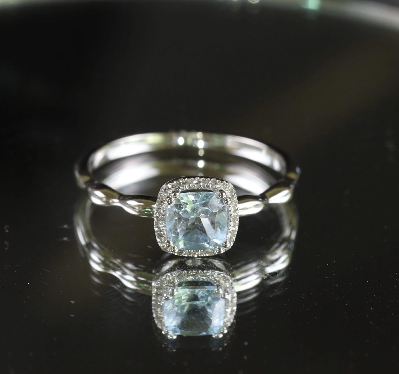 .653 Carat Topaz w/ .032 CTW Diamond Ring 14k White Gold JS149R
