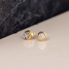 .034 CTW Diamond Earrings 18k Twotone Gold JS49E-YG