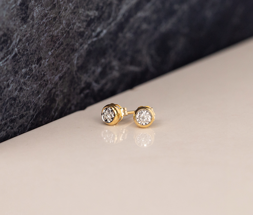.034 CTW Diamond Earrings 18k Twotone Gold JS49E-YG