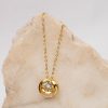 .058 CTW Dancing Diamond Necklace 18k Yellow Gold N129Y