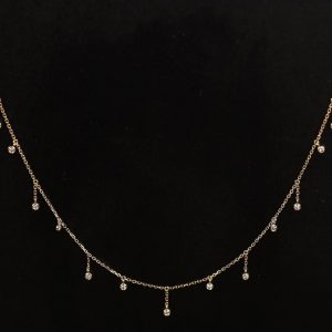 .25 CTW Diamond Station Necklace 18k Yellow Gold N136Y