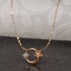 .031 CTW Diamond Necklace 18k Rose Gold N158