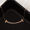 .054 CTW Diamond Smiley Necklace 18k Rose Gold N165R