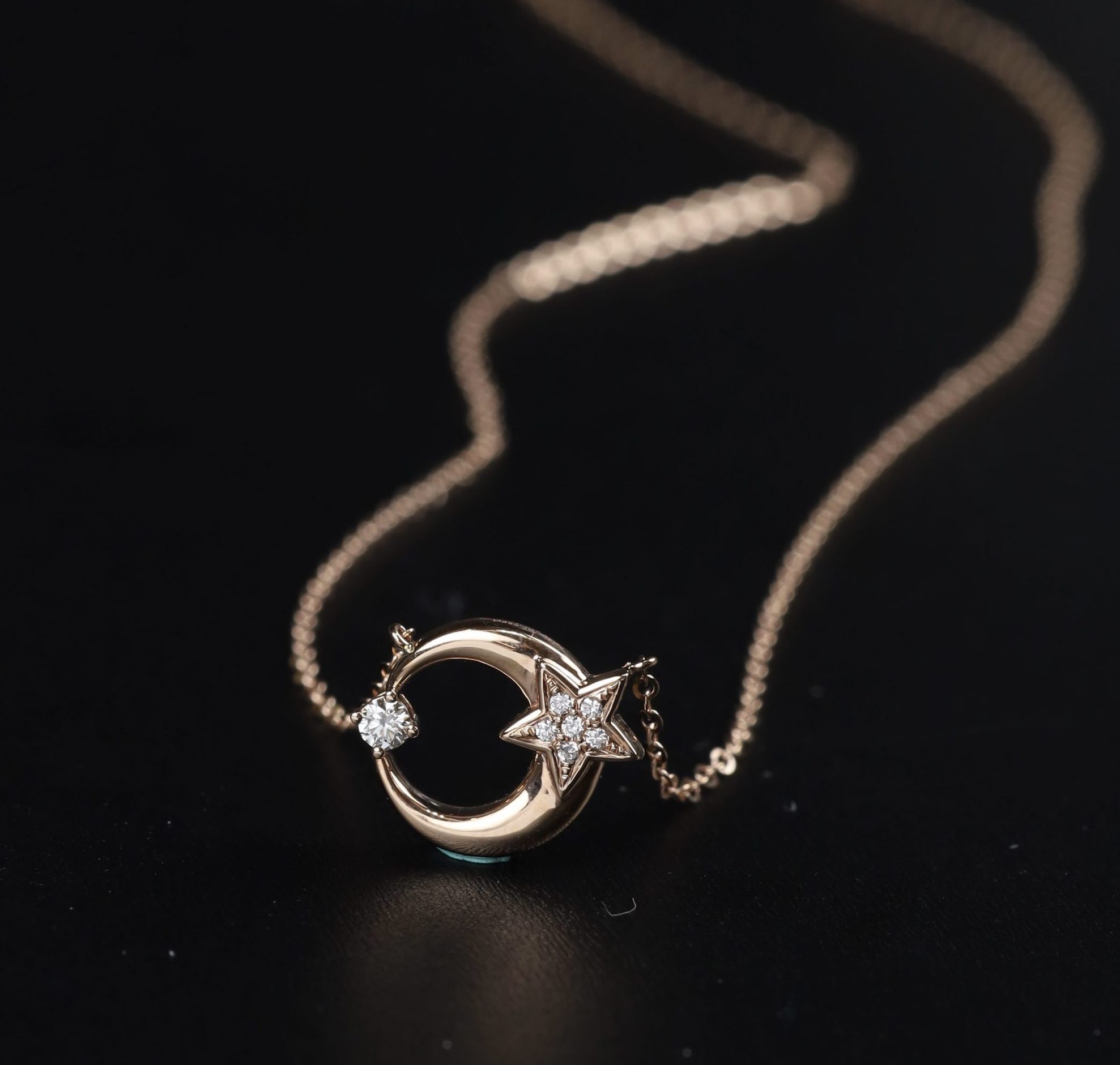 .052 CTW Diamond Necklace 18k Rose Gold N167R