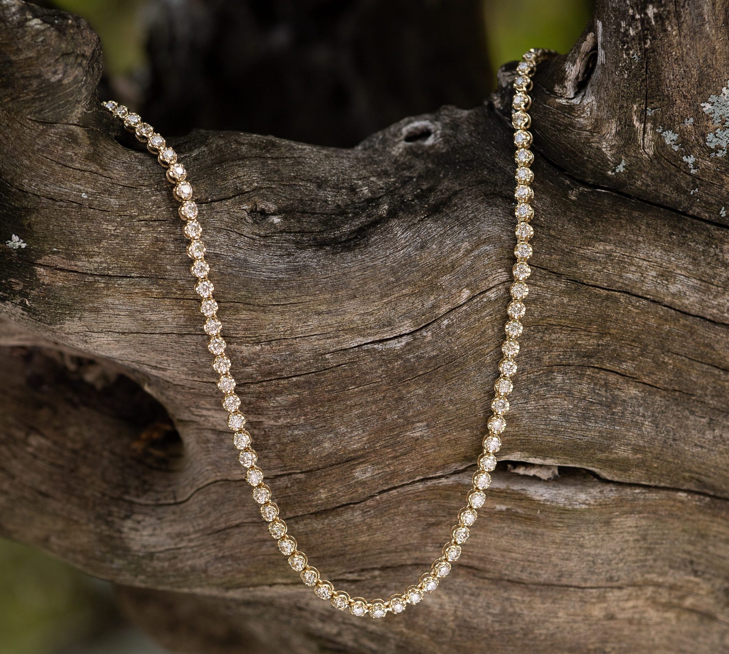 5.00 CTW Diamond Tennis Necklace 18k Yellow Gold N178Y