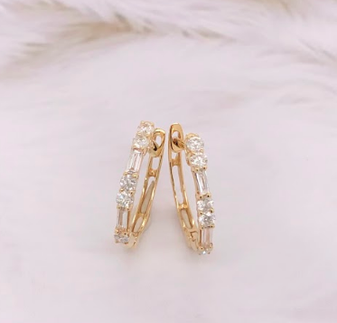 .36 CTW Diamond Loop Earrings 18k Yellow Gold E704Y