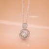 .099 CTW Dancing Diamond Necklace 18k White Gold N132W