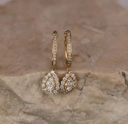 .52 CTW Diamond Dangling Earrings 18k Yellow Gold E642Y
