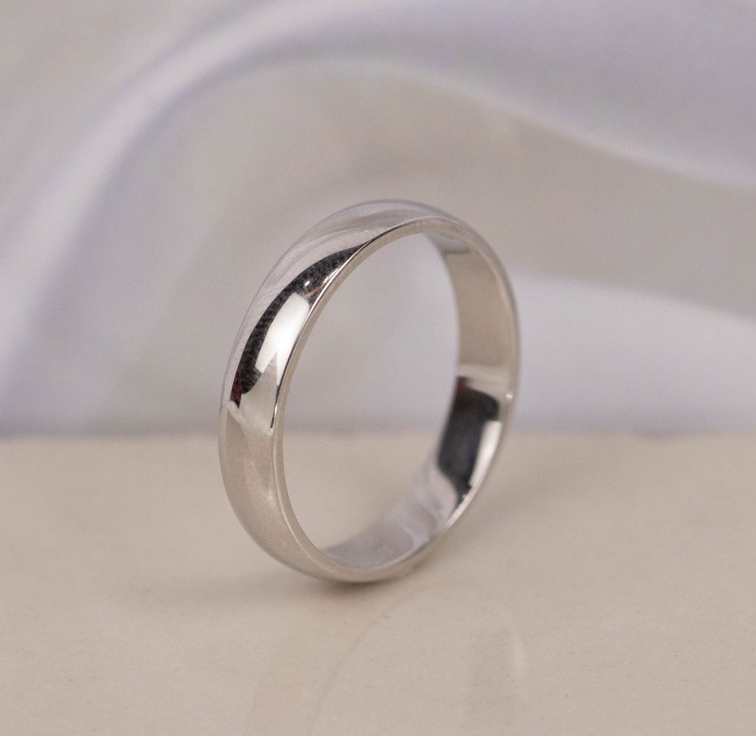 Men’s Wedding Ring 14k White Gold WR258