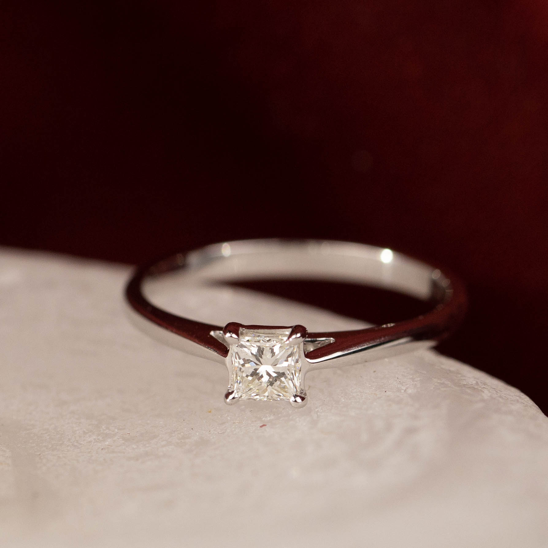GIA-Certified .30 Carat Diamond Engagement Ring 14k White Gold ER701
