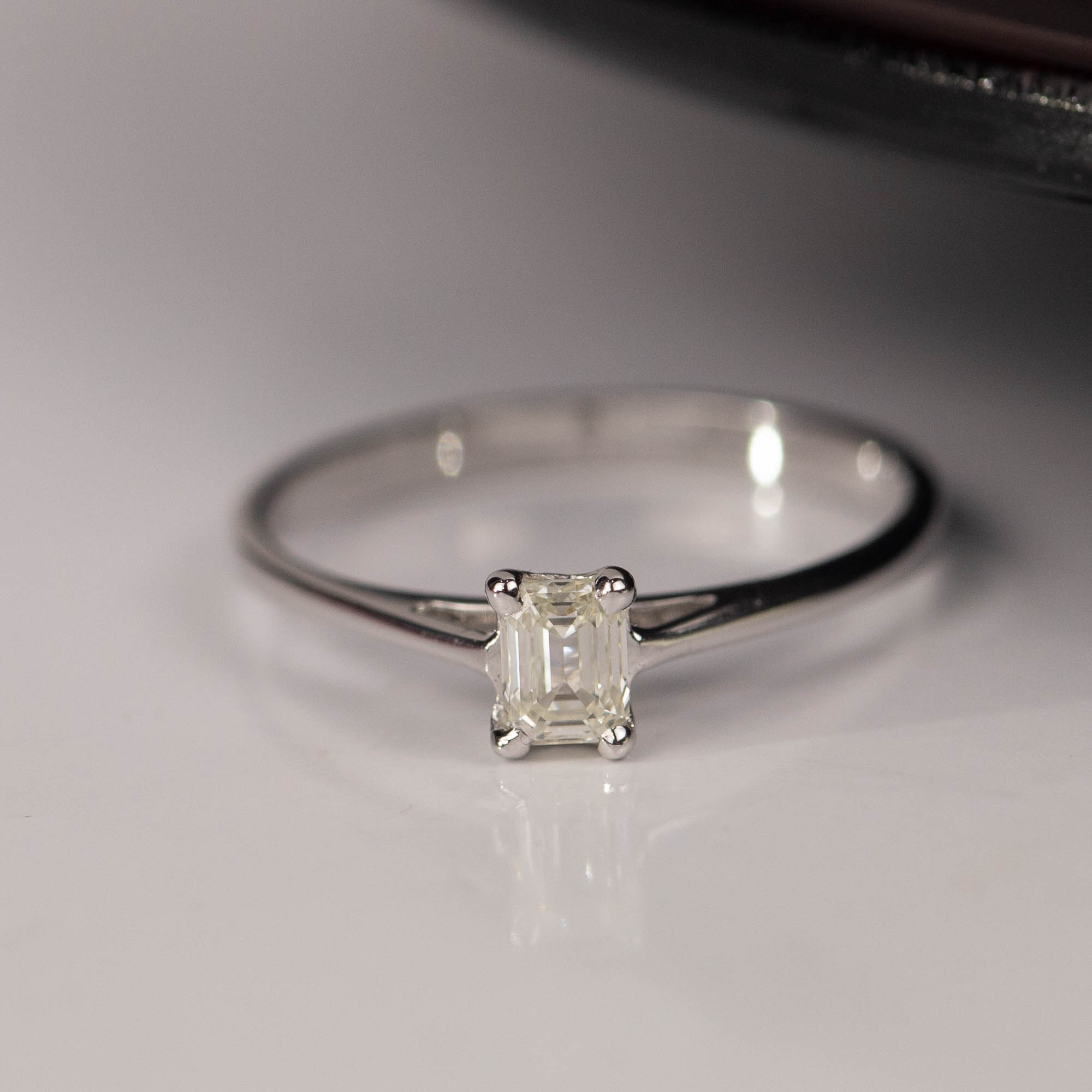 GIA-Certified .31 Carat Diamond Engagement Ring 14k White Gold ER703
