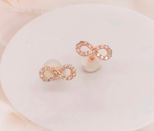.18 CTW Diamond Infinity Earrings 18k Rose Gold E720R