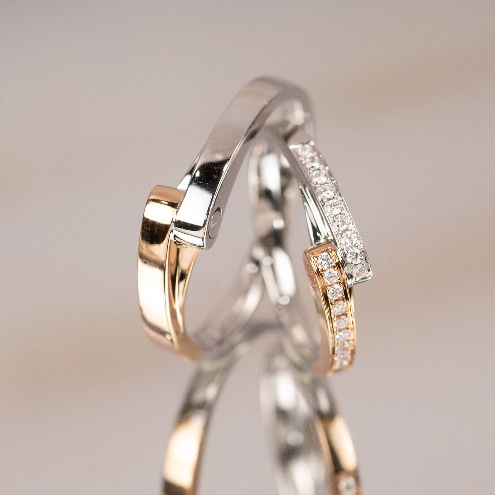 .132 CTW Diamond Wedding Ring 18k Twotone Gold WR292