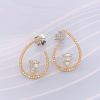 .37 CTW Diamond Earrings 14k Twotone Gold E718Y