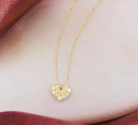 .10 Carat Diamond Yellow Gold Necklace 18k JS56N