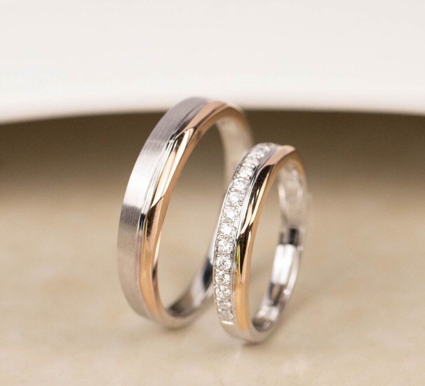 .217 CTW Diamond Wedding Ring 18k Twotone Gold WR288-RG IMS