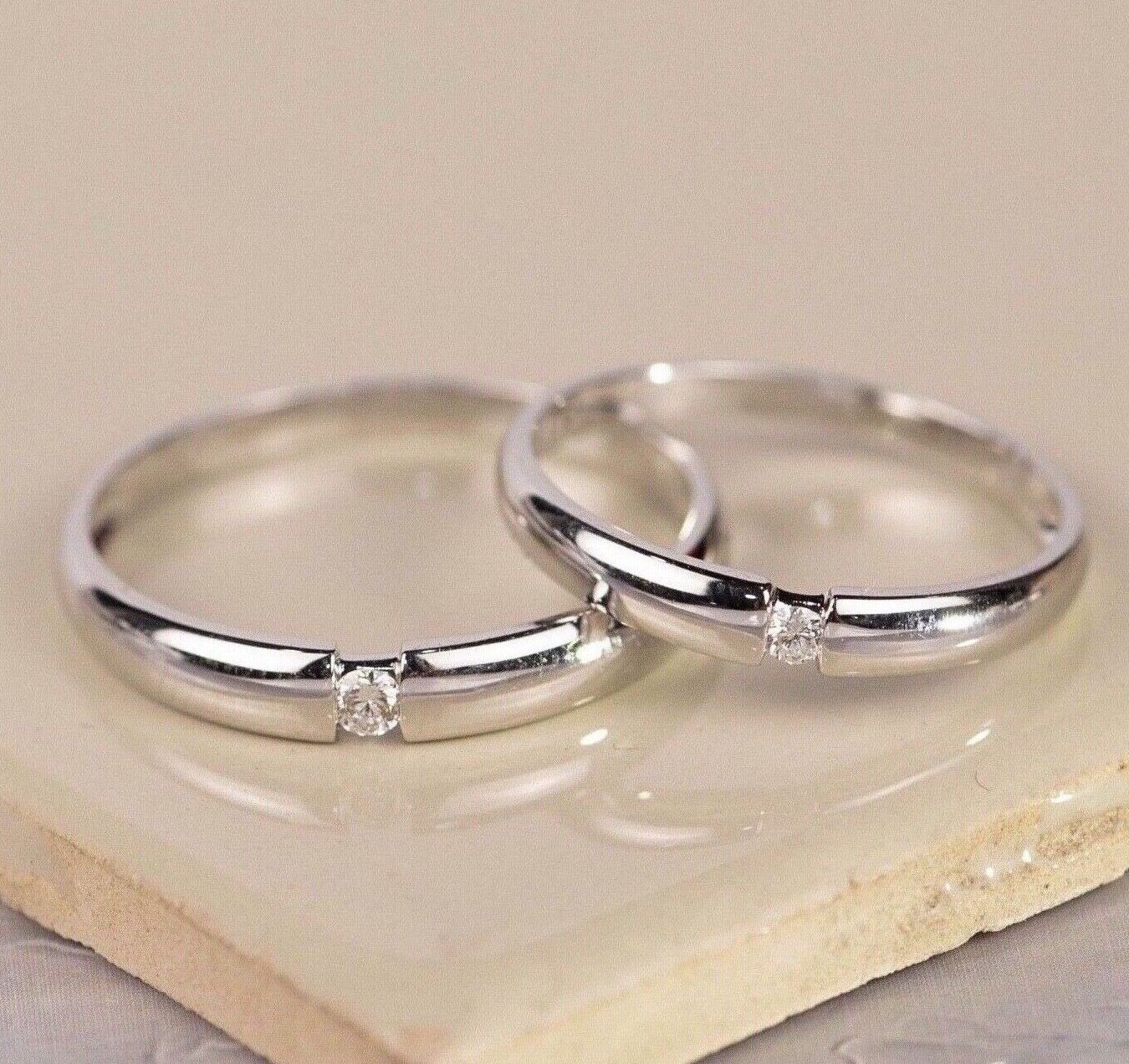 .065 CTW Diamond Wedding Ring 18k White Gold WR294 IMS sep