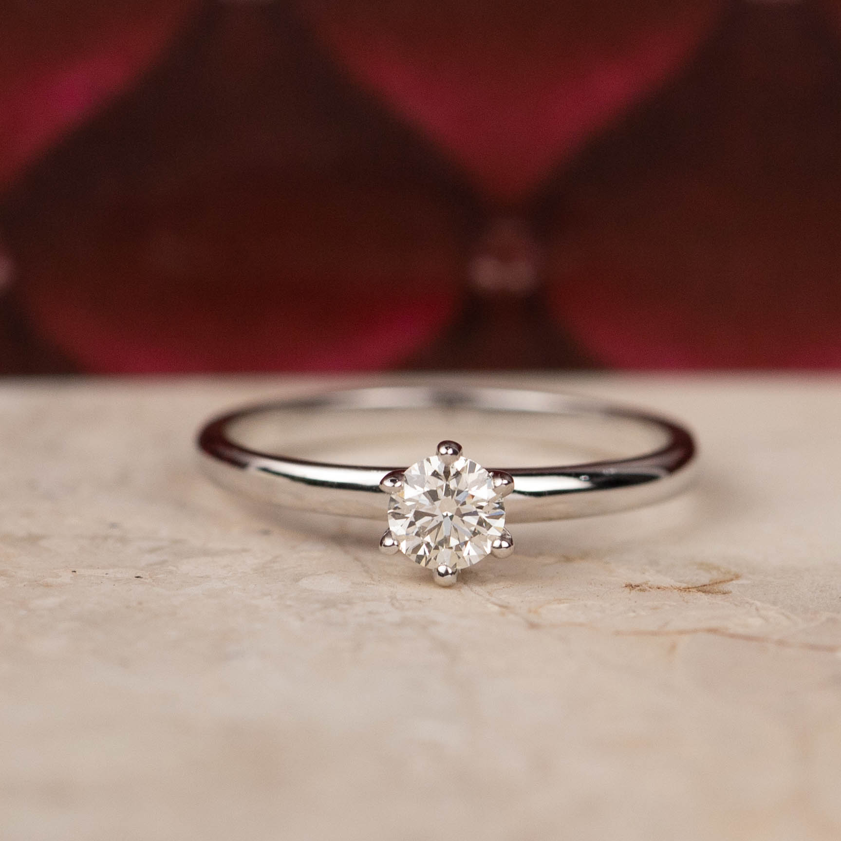 GIA-Certified .31 Carat Diamond Engagement Ring 14k White Gold ER711