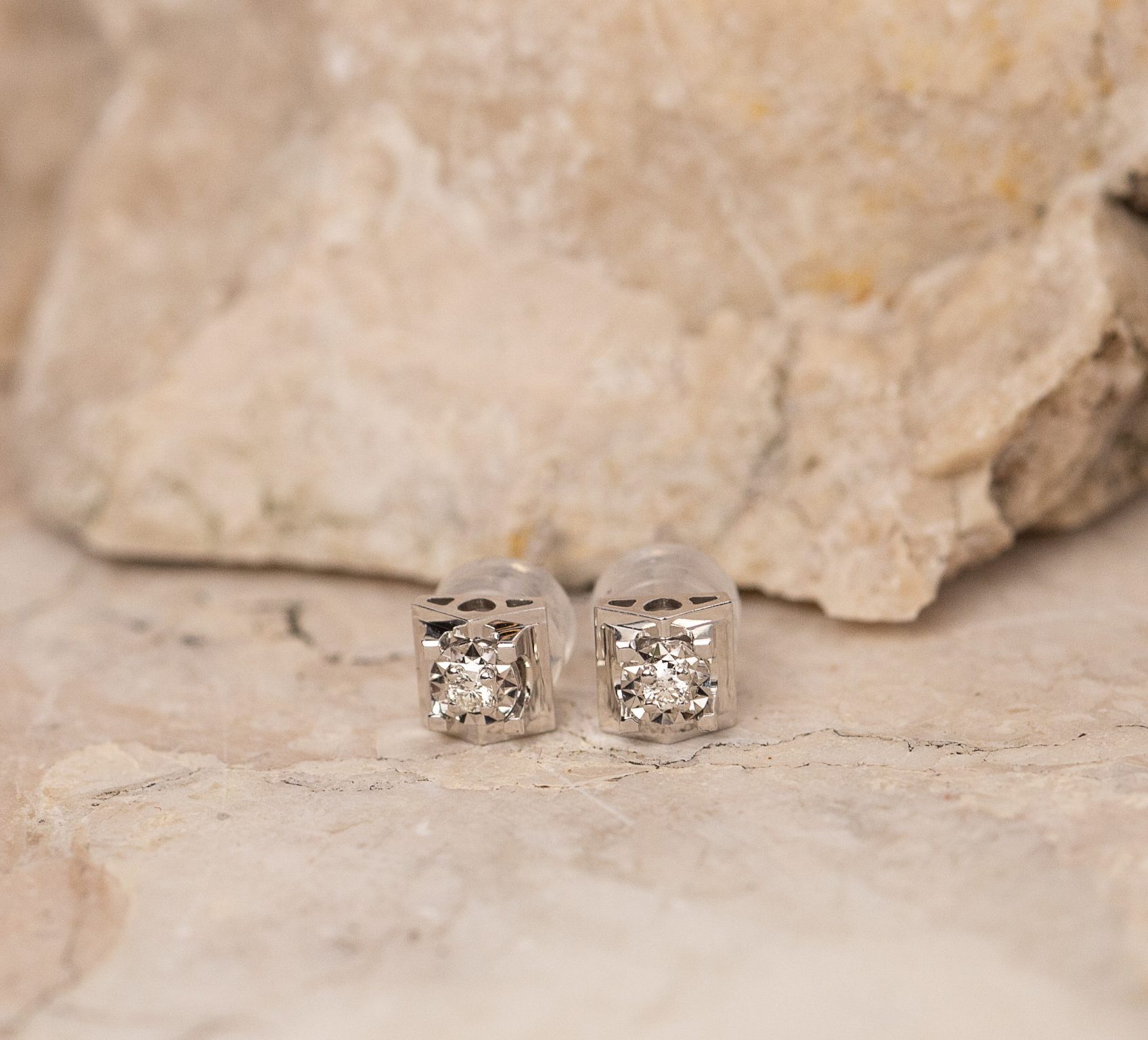 .034 CTW Diamond Earrings 18k White Gold JS107E-WG
