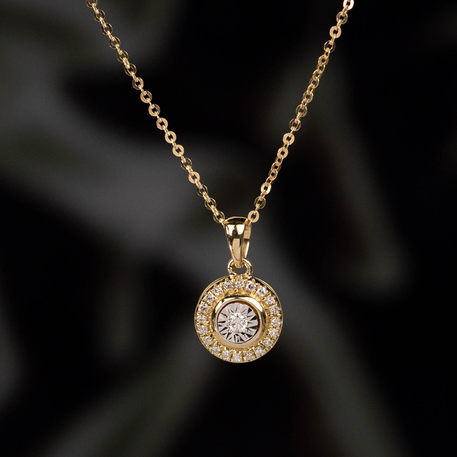 .075 CTW Diamond Necklace 14k Twotone Gold JS129N