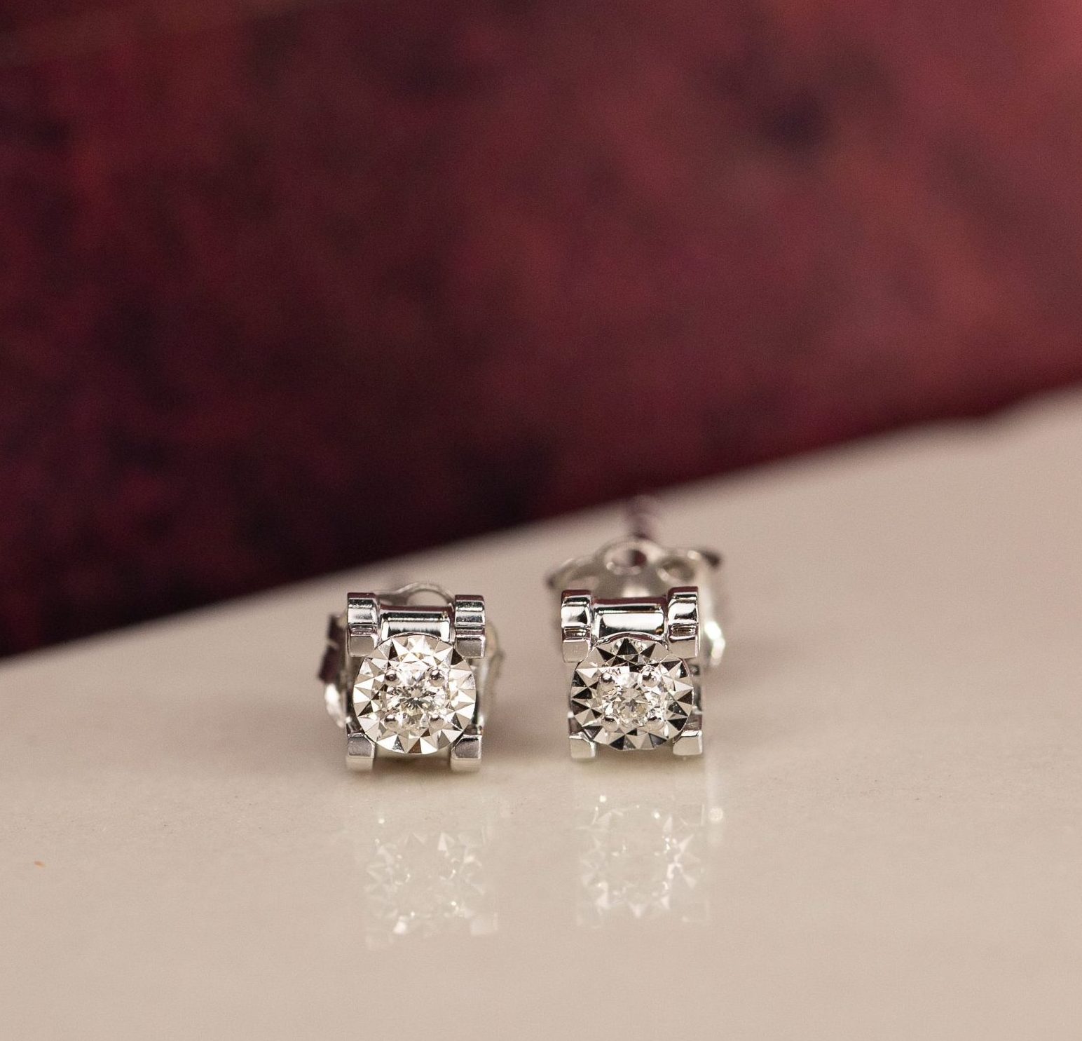 .034 CTW Diamond Earrings 18k White Gold JS52E-WG