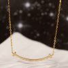.047 CTW Diamond Smiley Necklace 18k Yellow Gold N91Y