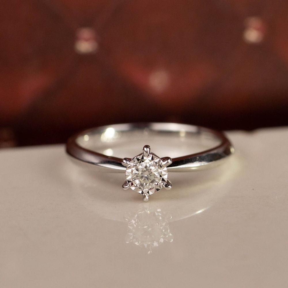 .11 Carat Diamond Engagement Ring 18k White Gold ER720