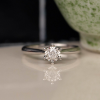 .096 Carat Diamond Engagement Ring 18k White Gold ER721