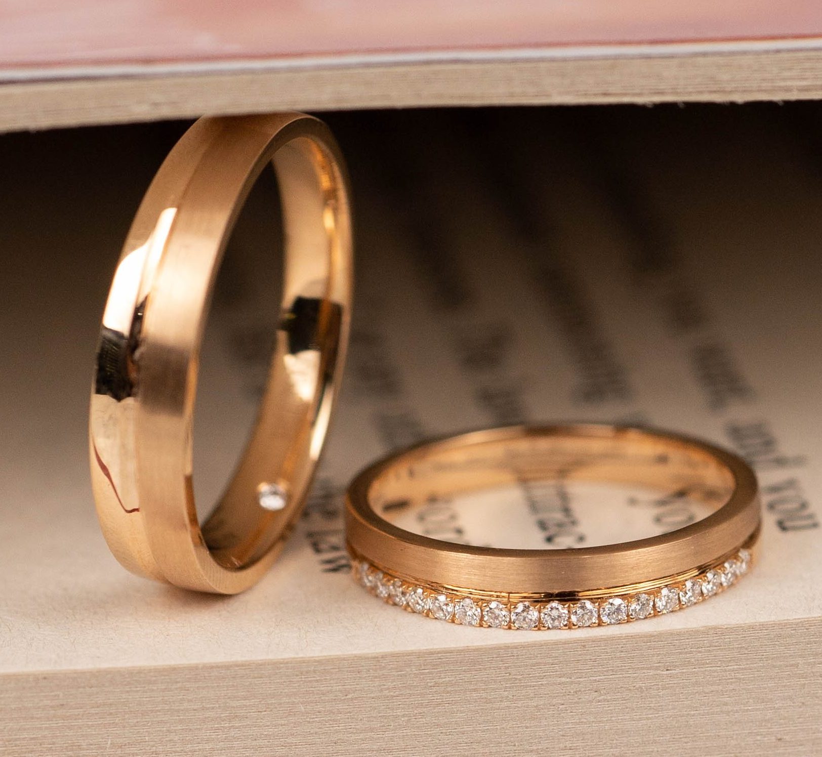 .136 CTW Diamond Wedding Ring 18k Rose Gold WR299