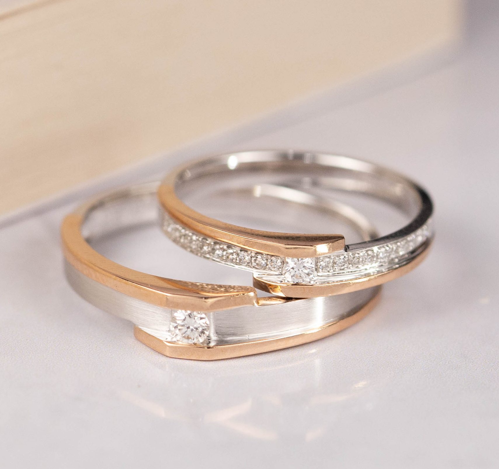 .179 CTW Diamond Wedding Ring 18k Twotone Gold WR300