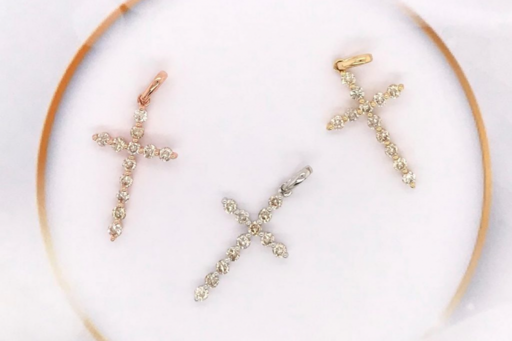 Diamond Necklace with Cross Pendant