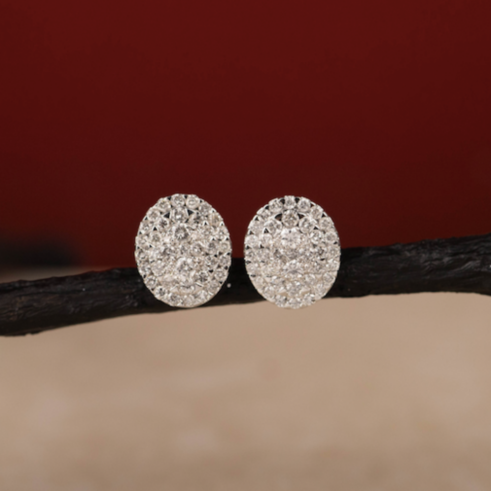.00 CTW Diamond Earrings 18K White Gold E804